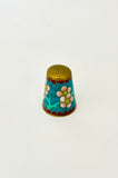 Cloisonné Brass Thimble with Flowers