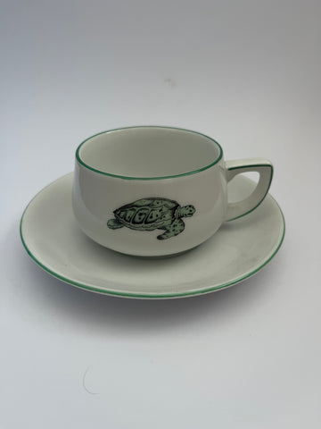 German Lacroix Cup and Saucer with Turtle