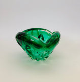 Heavy green Art glass Midcentury bowl