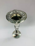 Art Nouveau silver plated vase with green glass liner