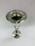 Art Nouveau silver plated vase with green glass liner