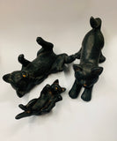 Set of 3 large ceramic playful kittens