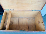 Antique solid oak storage chest or tool box