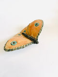 Pottery Butterfly Orange Wings with Blue Spots