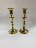Pair of solid brass column Candlesticks