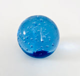 Blue Paperweight with Bubbles