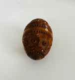 Victorian carved coquilla nut wooden treen trinket box