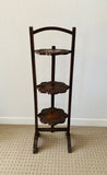 Victorian carved wooden high tea stand