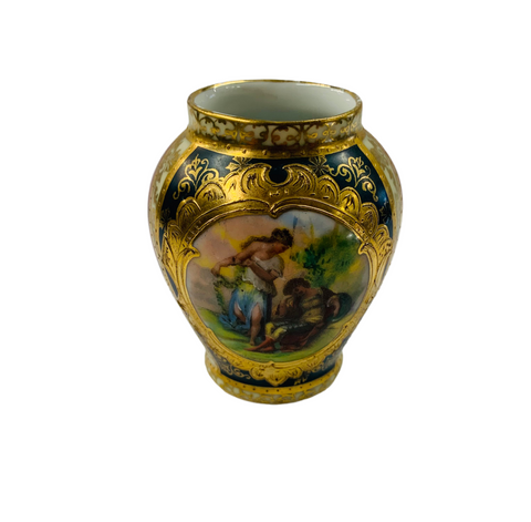 Royal Vienna Hand painted porcelain vase