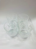 Set 4 large cut crystal whisky tumblers