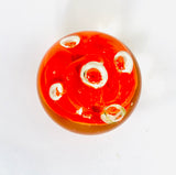 Paperweight with Orange Ribbons and Bubbles