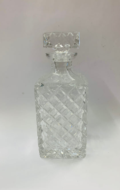 Heavy square crystal whisky decanter