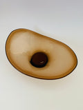 Light Brown Art Glass bowl with Sloped Edges