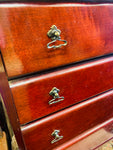 Queen Anne style mahogany tall boy chest of drawers