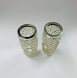 Pair of Sterling Silver topped glass vases