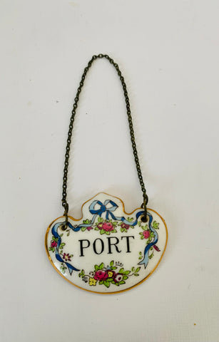 Staffordshire Porcelain Decanter label Port