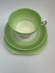 Diamond 1930 Art Deco Green Cup and Saucer
