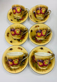 Set of 6 Aynsley Orchard Gold cups and saucers
