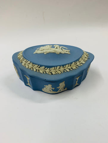 Blue Wedgwood jewellery box