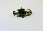 Sterling silver and Greenstone brooch