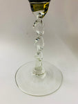 Tall Midcentury art glass green compote