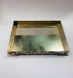 Art Nouveau silver plated tray with wooden board