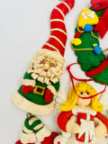 Set of Four Handmade Modeling Clay Christmas Decorations