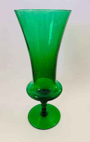 Green Art Glass Large Vase