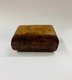 Antique treen wooden mottled jewellery box