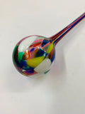 Hand blown multi coloured Art glass tube beaker