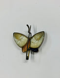 Antique agate stone butterfly brooch