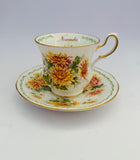 Queens China Chrysanthemum November cup and saucer