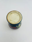 Moorcroft Small Blue Vase with Yellow and Red Fruit and Tapered Bottom