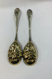 Pair of silver plated berry spoons