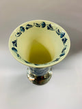 Large Delft vase with silver plated base