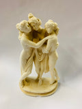Antique banded marble Three Grace Goddess figure group