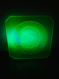 Uranium glass fish design plate