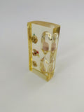 Vintage resin hour glass with flowers inside