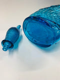 Italian blue glass duck genie bottle