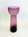 Art Glass Purple Midcentury Style Tubular Vase
