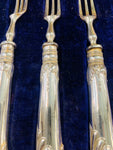 Sterling silver pistol grip dessert forks set of 6
