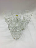 Set 6 Czech Republic cut crystal whisky tumblers