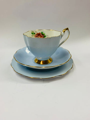 Queen Anne blue floral trio