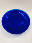 Set of 6 cobalt blue French glass dinner plates