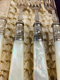 Ornate silver plated and mother of Pearl antique cutlery set