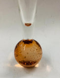 Retro peach bubble glass bud vase