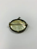 Silver Marcasite and mother of Pearl cameo brooch