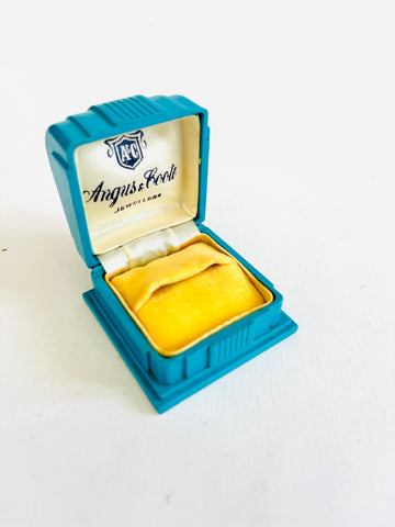Art Deco Bakelite Blue Ring Box