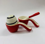 Novelty Midcentury salt and pepper and egg cup set
