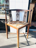 Victorian Corner Chair with Velvet Seat